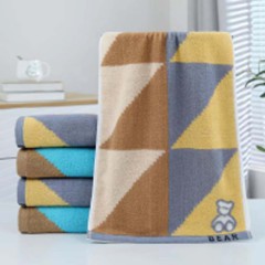 色大圈, 色线格, 色纱大熊, 色纱v字, 色纱小鹿, 色纱井格, 色纱钥匙, 色纱块, 色纱三角熊, 色纱桃心等图案毛巾成人洗脸面巾柔软家用男女吸水加厚不掉毛礼品毛巾