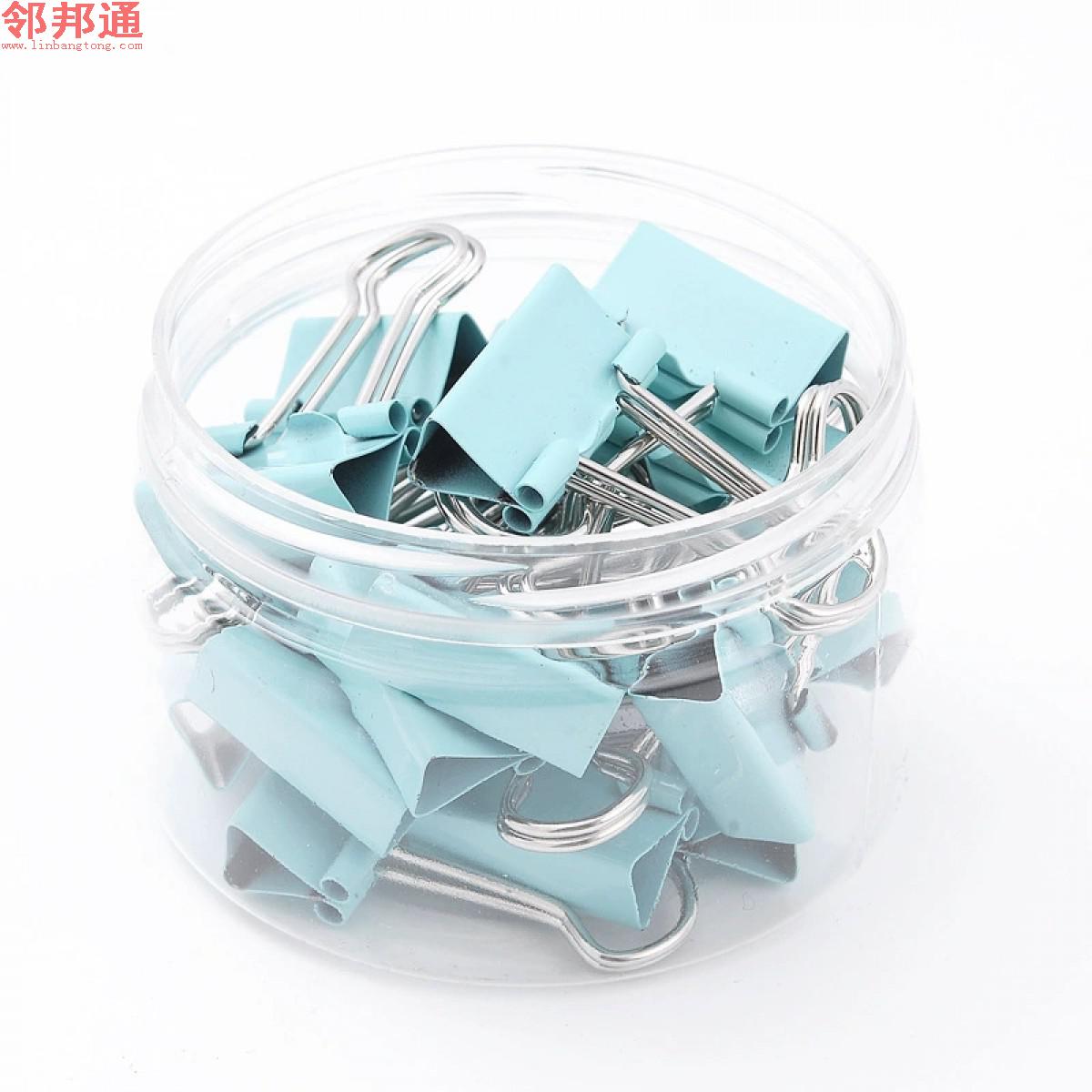 薄荷绿资料夹马卡龙色长尾夹小清新手账夹彩色燕尾夹反尾夹金属资料夹